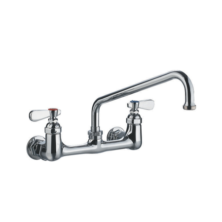 WHITEHAUS Heavy Duty Wall Mount Utility Faucet W/ An Extended Swivel Spout And L WHFS9814-08-C